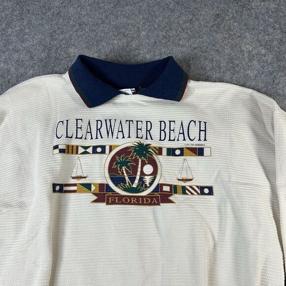Vintage Too Cool International Sweatshirt L Clearwater Beach Florida Made In USA - Picture 2 of 8